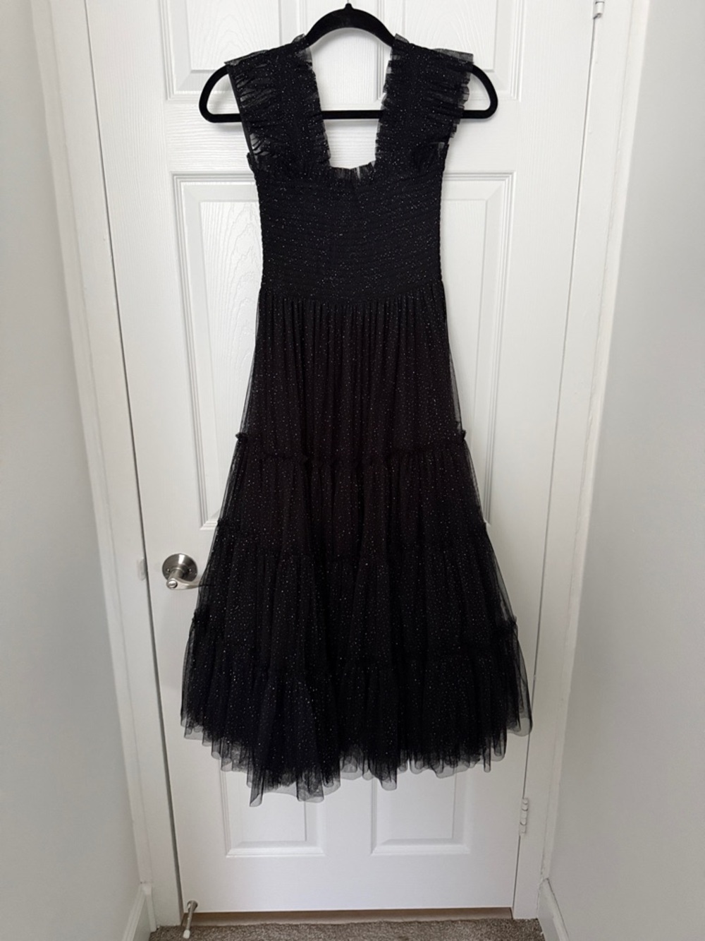 Hill House Black Sparkle Tiered Tulle Nap Dress